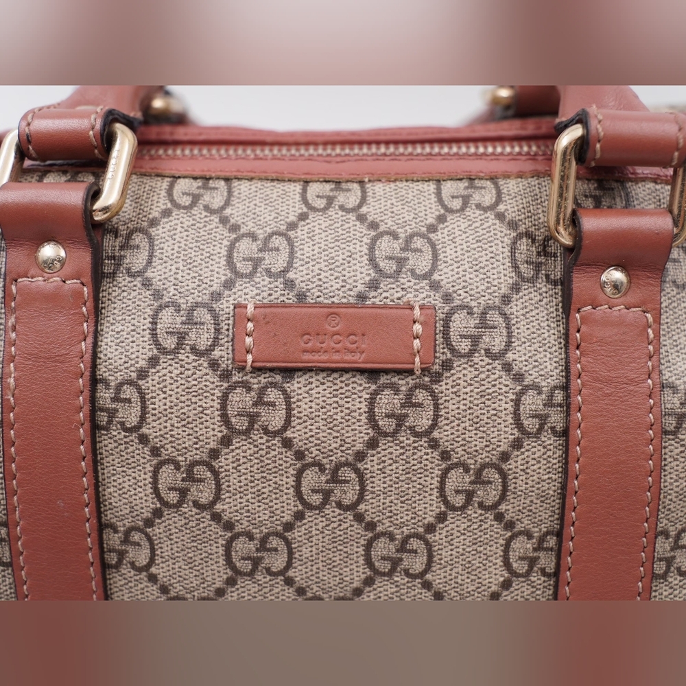 ❌️❌️SOLD❌️❌️BM40 💚 Gucci Joy Boston Bag GG Coated Canvas Medium - Picture 2 of 14